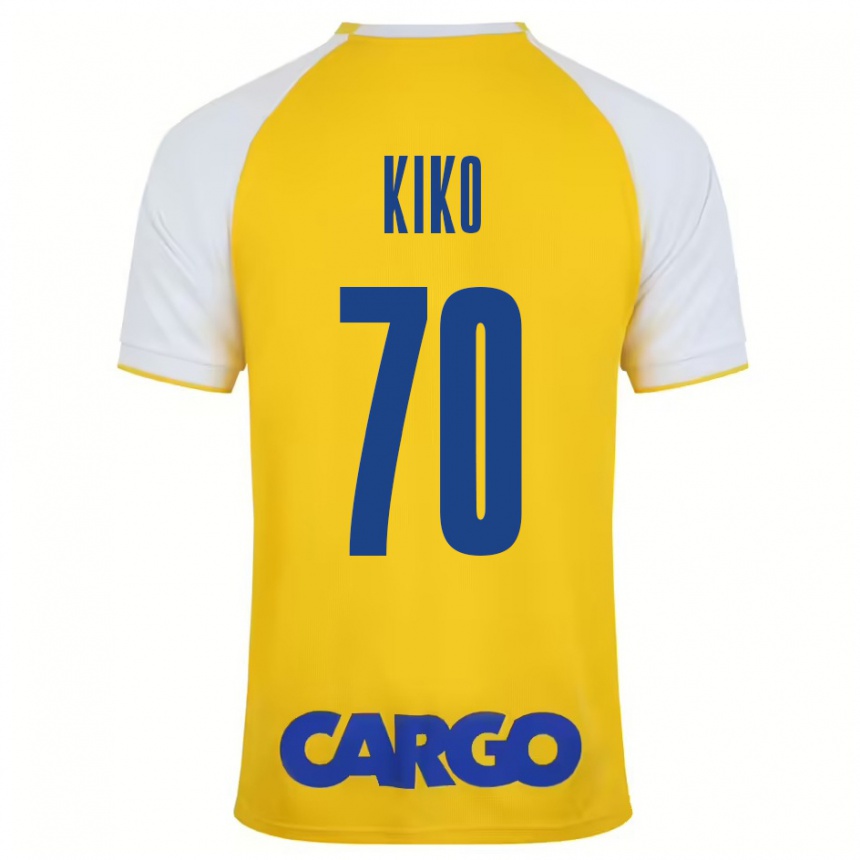 Kinder Fußball Kiko Bondoso #70 Gelb Weiß Heimtrikot Trikot 2024/25 T-Shirt Luxemburg