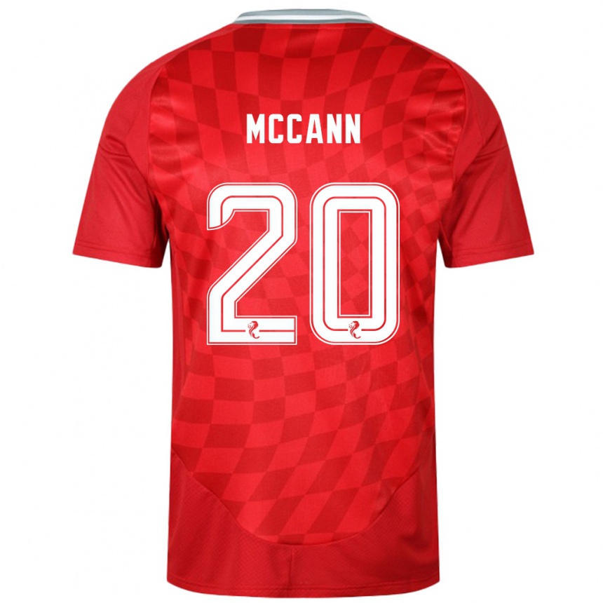 Kinder Fußball Annalisa Mccann #20 Rot Heimtrikot Trikot 2024/25 T-Shirt Luxemburg