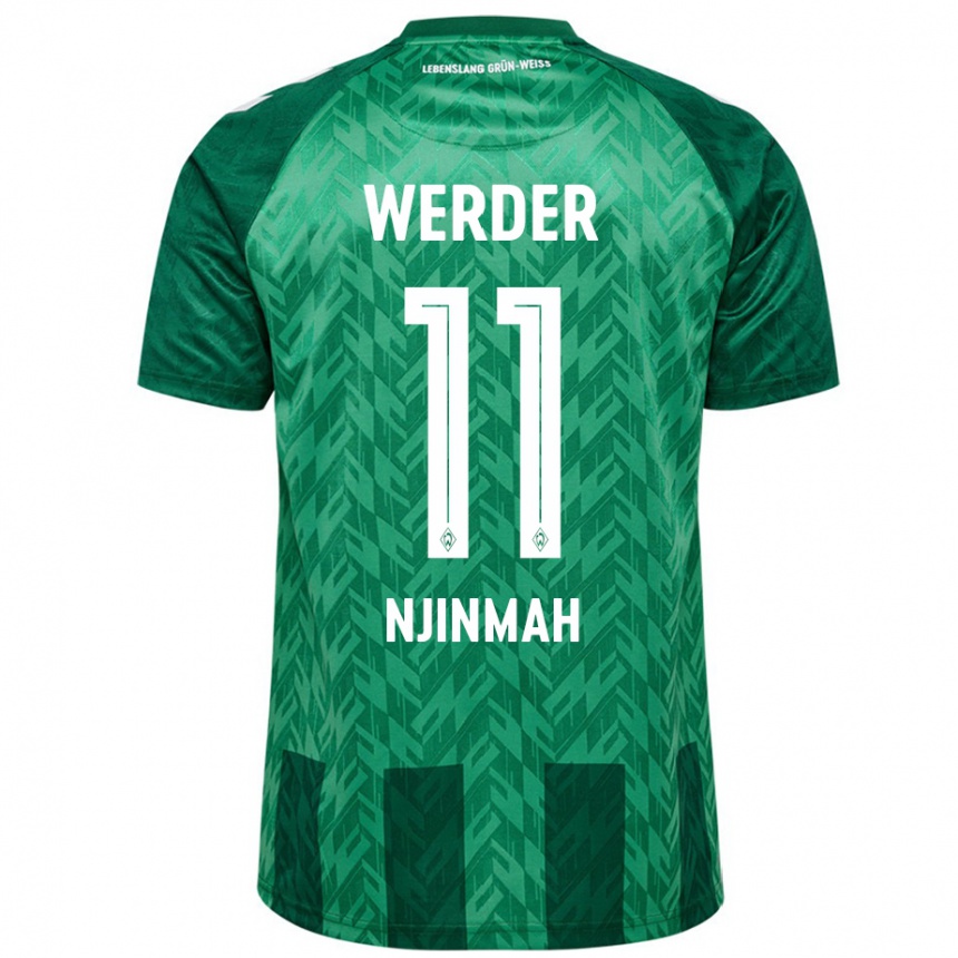 Kinder Fußball Justin Njinmah #11 Grün Heimtrikot Trikot 2024/25 T-Shirt Luxemburg