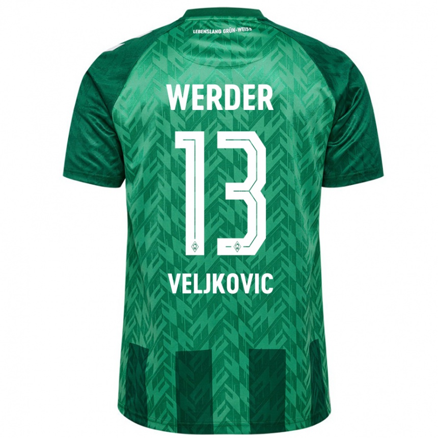 Kinder Fußball Milos Veljkovic #13 Grün Heimtrikot Trikot 2024/25 T-Shirt Luxemburg