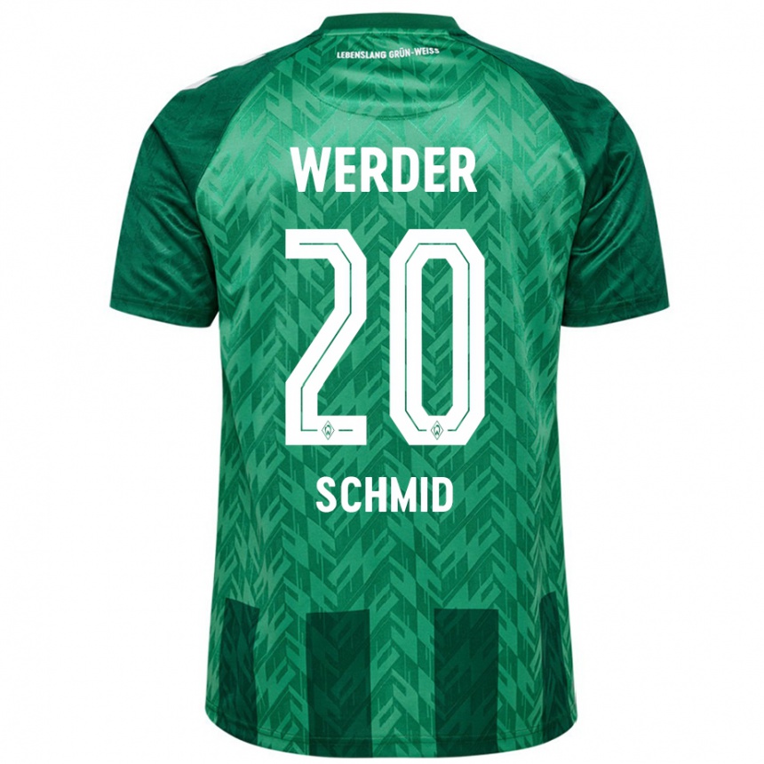 Kinder Fußball Romano Schmid #20 Grün Heimtrikot Trikot 2024/25 T-Shirt Luxemburg