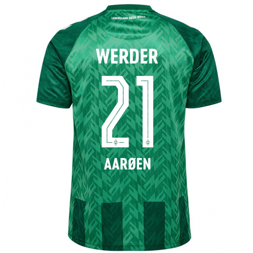 Kinder Fußball Isak Hansen-Aaröen #21 Grün Heimtrikot Trikot 2024/25 T-Shirt Luxemburg