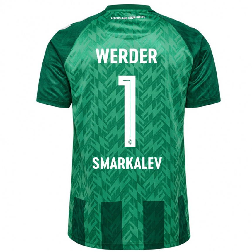 Kinder Fußball Stefan Smarkalev #1 Grün Heimtrikot Trikot 2024/25 T-Shirt Luxemburg