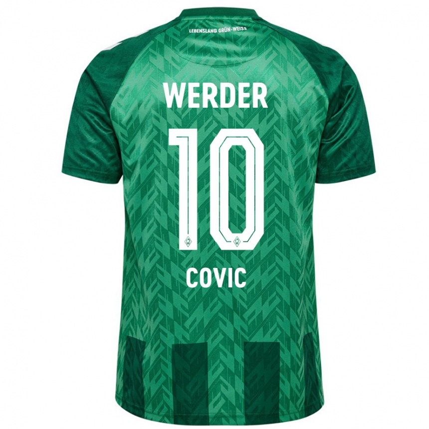 Kinder Fußball Patrice Covic #10 Grün Heimtrikot Trikot 2024/25 T-Shirt Luxemburg