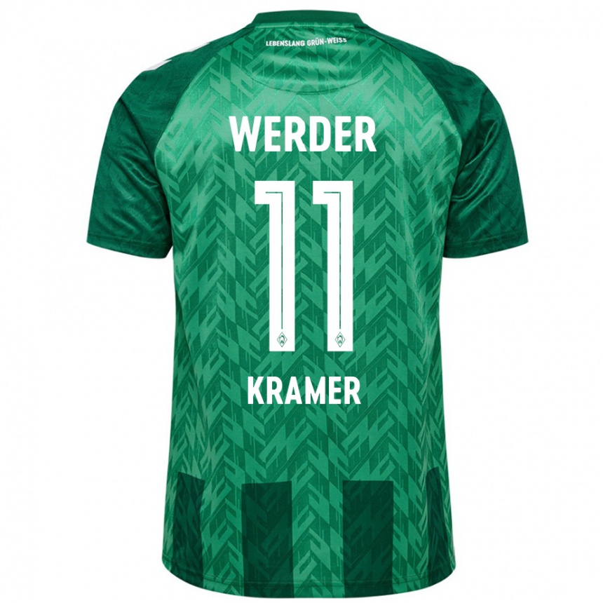 Kinder Fußball Levi-Marinus Kramer #11 Grün Heimtrikot Trikot 2024/25 T-Shirt Luxemburg