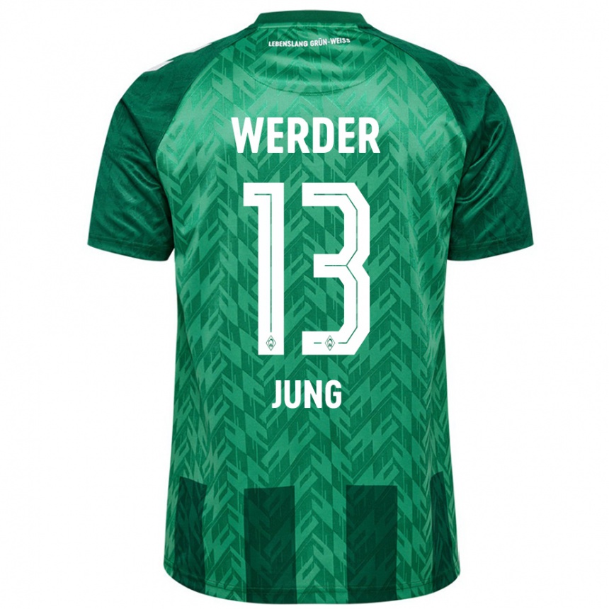 Kinder Fußball Seong-Hyeon Jung #13 Grün Heimtrikot Trikot 2024/25 T-Shirt Luxemburg