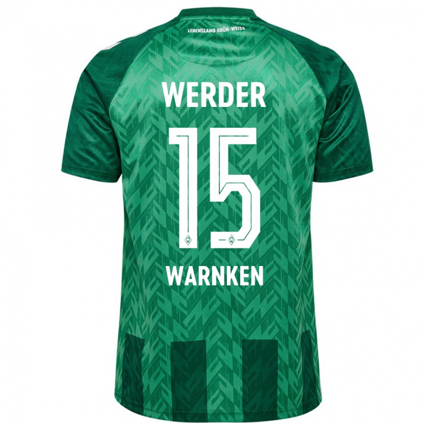 Kinder Fußball Jannes Warnken #15 Grün Heimtrikot Trikot 2024/25 T-Shirt Luxemburg