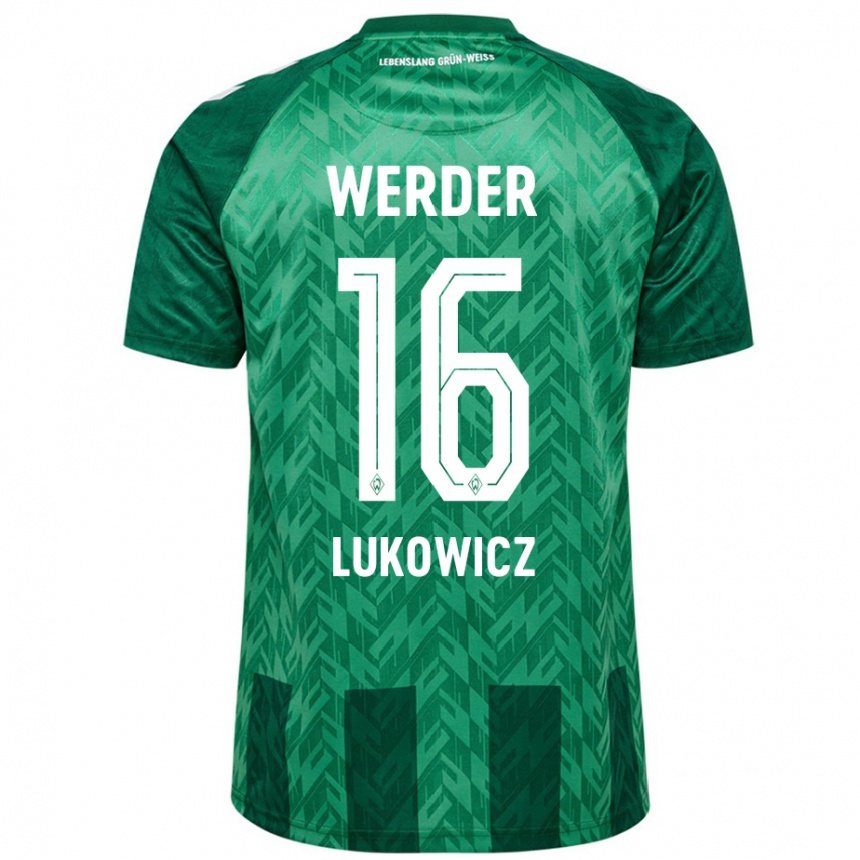 Kinder Fußball Maik Lukowicz #16 Grün Heimtrikot Trikot 2024/25 T-Shirt Luxemburg