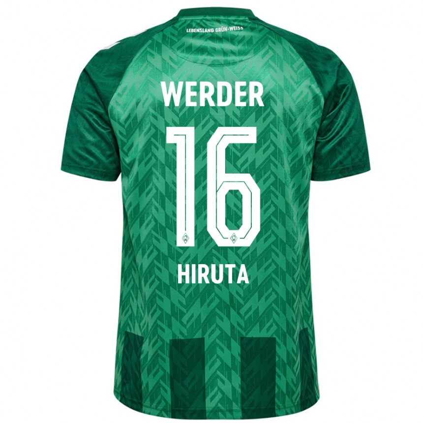 Kinder Fußball Ikumi Hiruta #16 Grün Heimtrikot Trikot 2024/25 T-Shirt Luxemburg