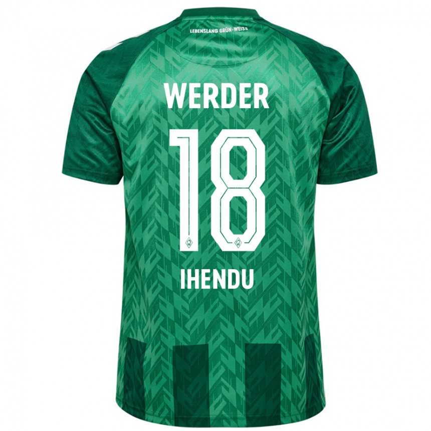 Kinder Fußball Daniel Ihendu #18 Grün Heimtrikot Trikot 2024/25 T-Shirt Luxemburg