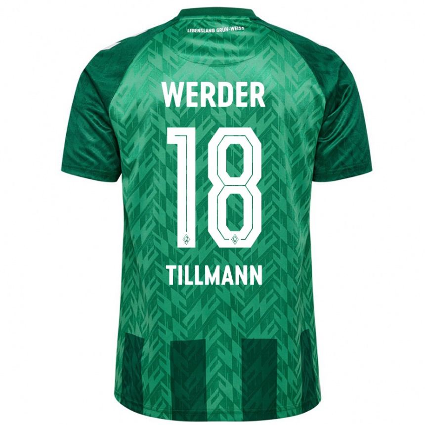 Kinder Fußball Felix Tillmann #18 Grün Heimtrikot Trikot 2024/25 T-Shirt Luxemburg