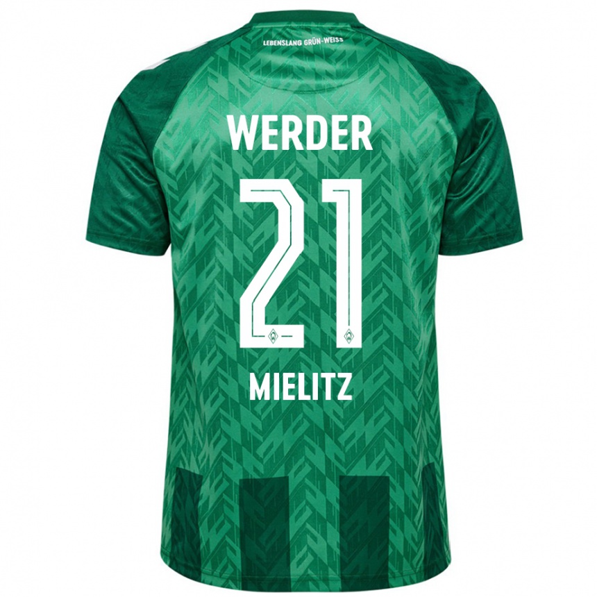 Kinder Fußball Sebastian Mielitz #21 Grün Heimtrikot Trikot 2024/25 T-Shirt Luxemburg