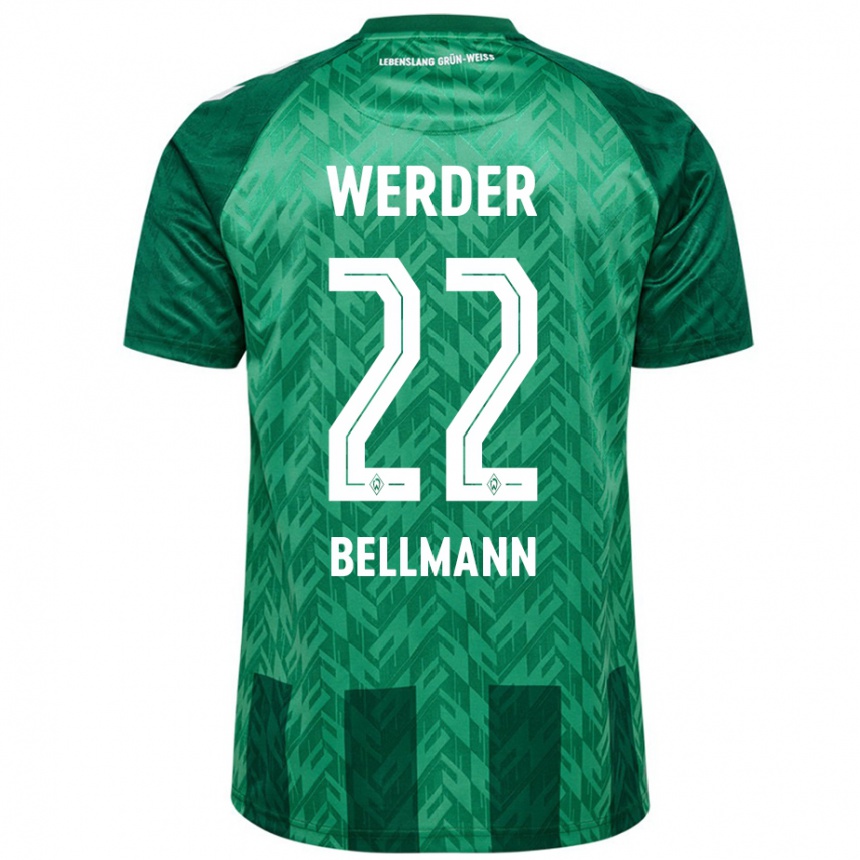 Kinder Fußball Paul Bellmann #22 Grün Heimtrikot Trikot 2024/25 T-Shirt Luxemburg