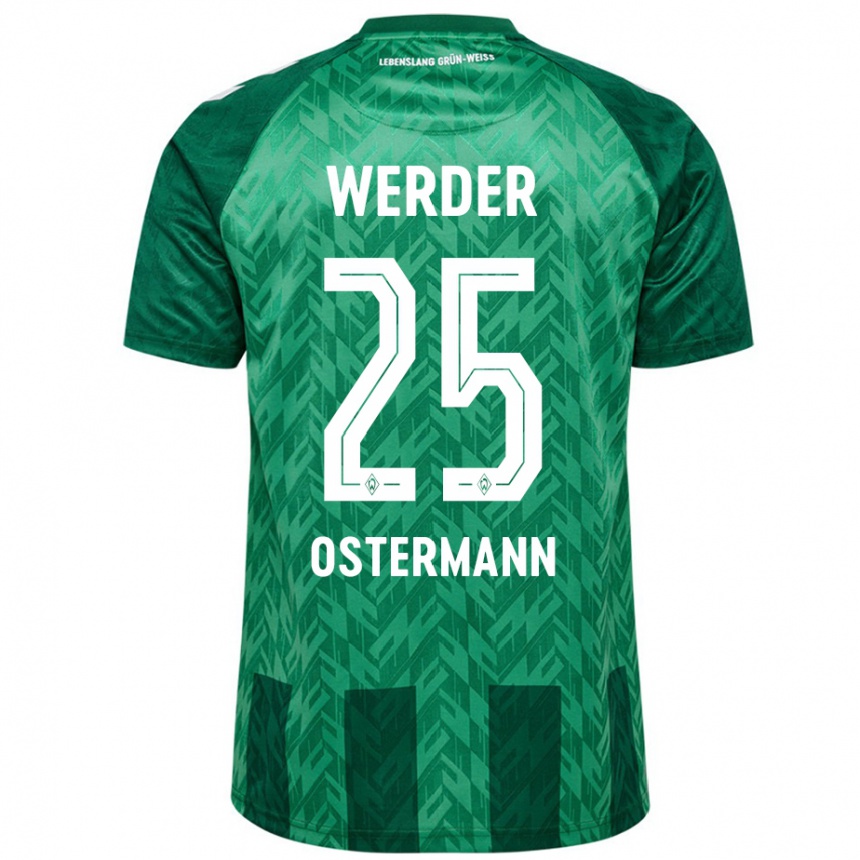 Kinder Fußball Ben Ostermann #25 Grün Heimtrikot Trikot 2024/25 T-Shirt Luxemburg