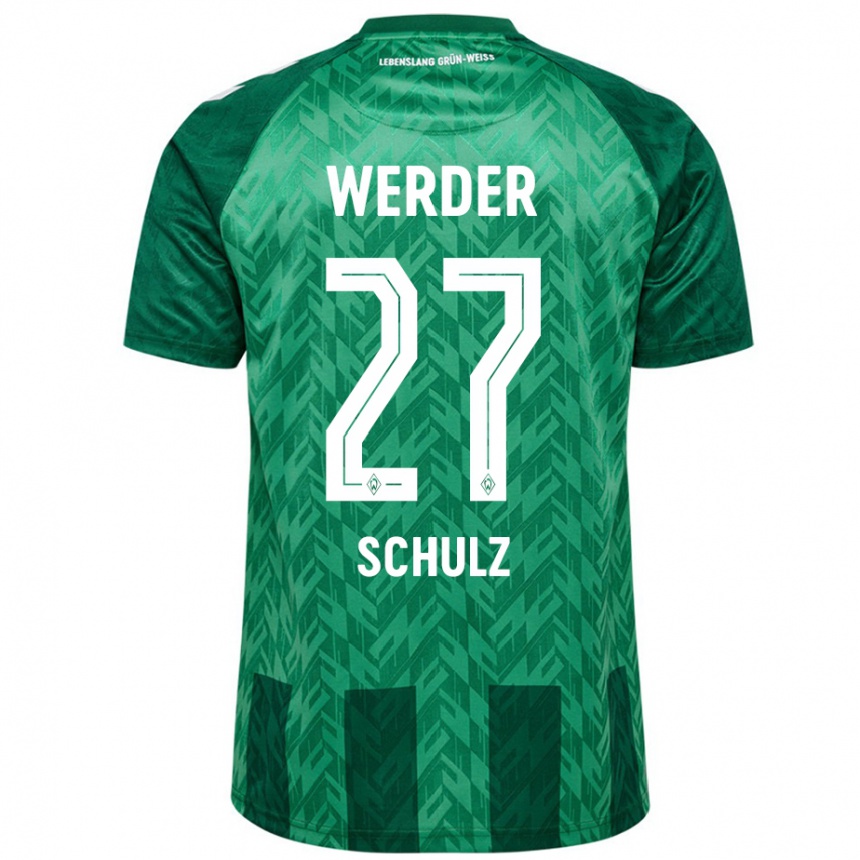 Kinder Fußball Ole Schulz #27 Grün Heimtrikot Trikot 2024/25 T-Shirt Luxemburg