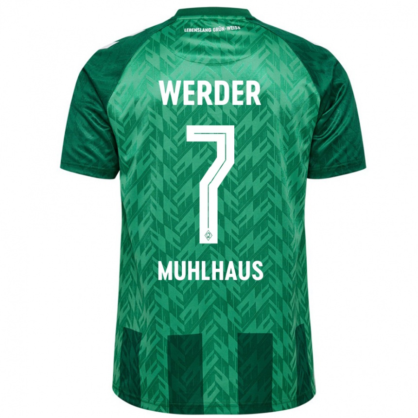 Kinder Fußball Larissa Mühlhaus #7 Grün Heimtrikot Trikot 2024/25 T-Shirt Luxemburg