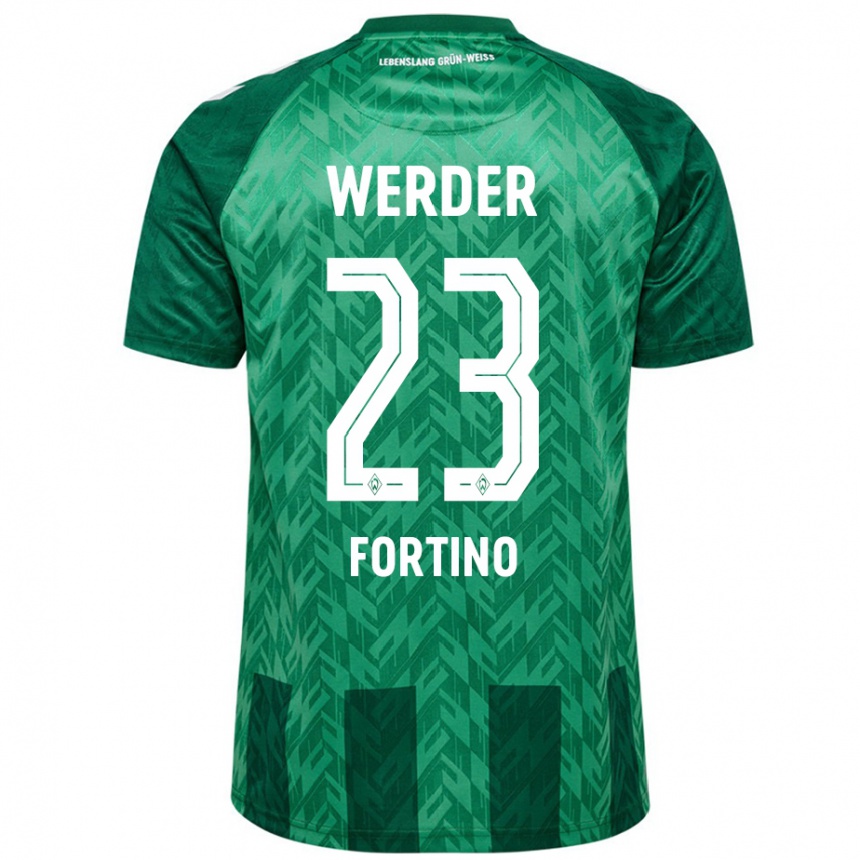 Kinder Fußball Pierro Miguel Fortino #23 Grün Heimtrikot Trikot 2024/25 T-Shirt Luxemburg