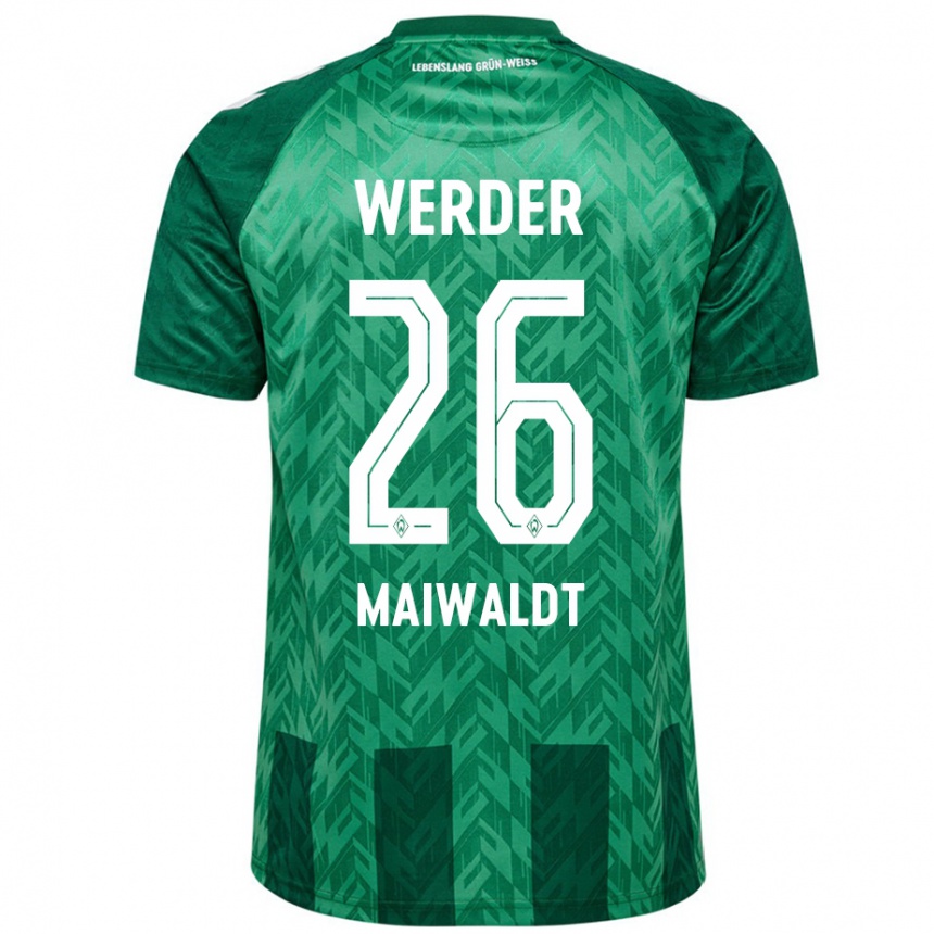 Kinder Fußball Julius Maiwaldt #26 Grün Heimtrikot Trikot 2024/25 T-Shirt Luxemburg