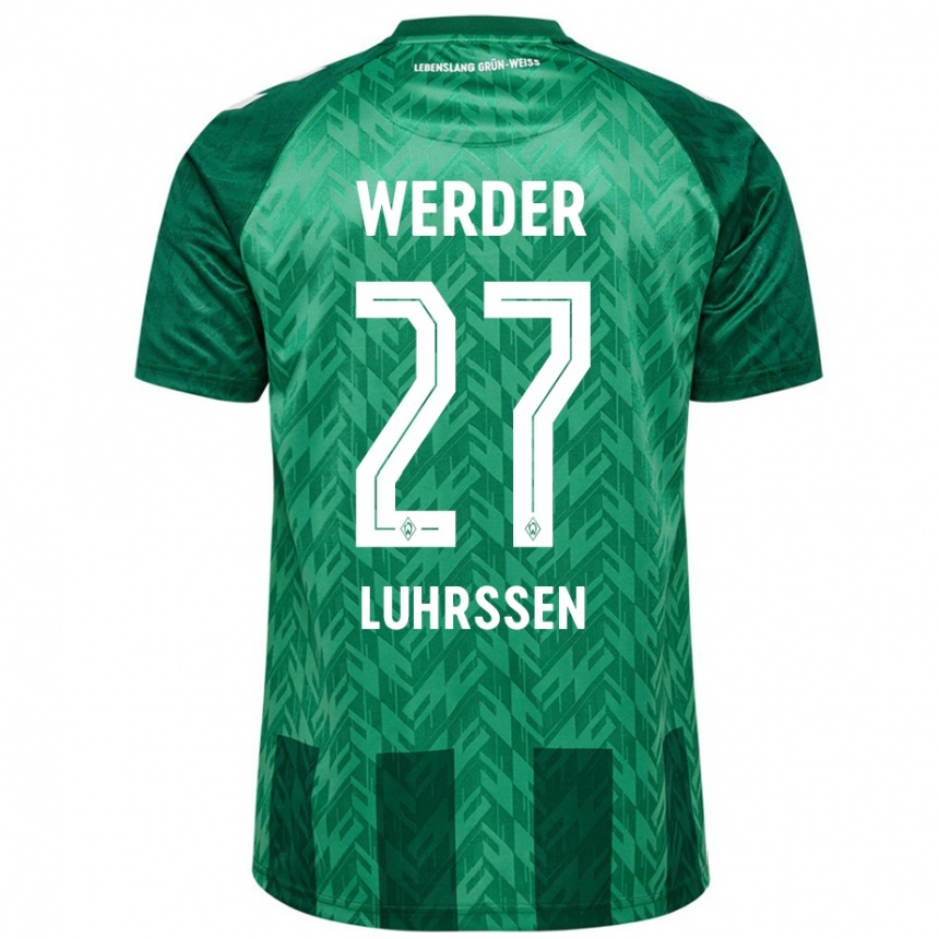 Kinder Fußball Nina Luhrssen #27 Grün Heimtrikot Trikot 2024/25 T-Shirt Luxemburg