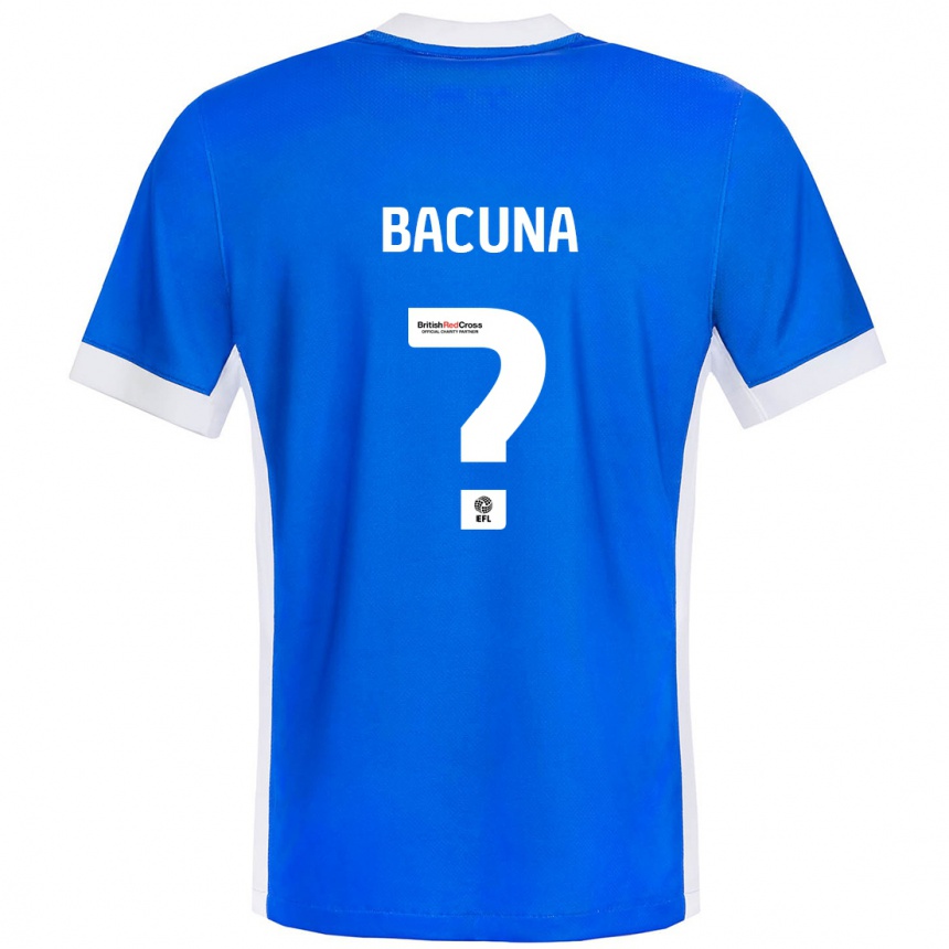 Kinder Fußball Juninho Bacuna #0 Blau Weiß Heimtrikot Trikot 2024/25 T-Shirt Luxemburg