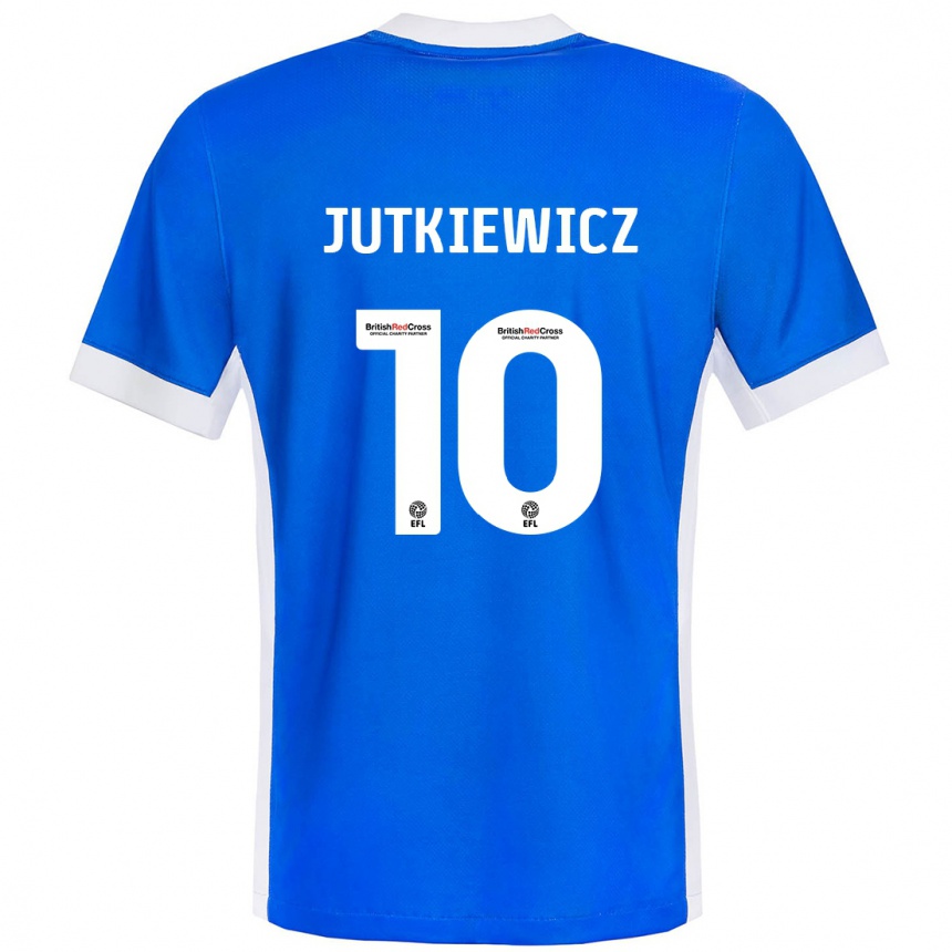 Kinder Fußball Lukas Jutkiewicz #10 Blau Weiß Heimtrikot Trikot 2024/25 T-Shirt Luxemburg