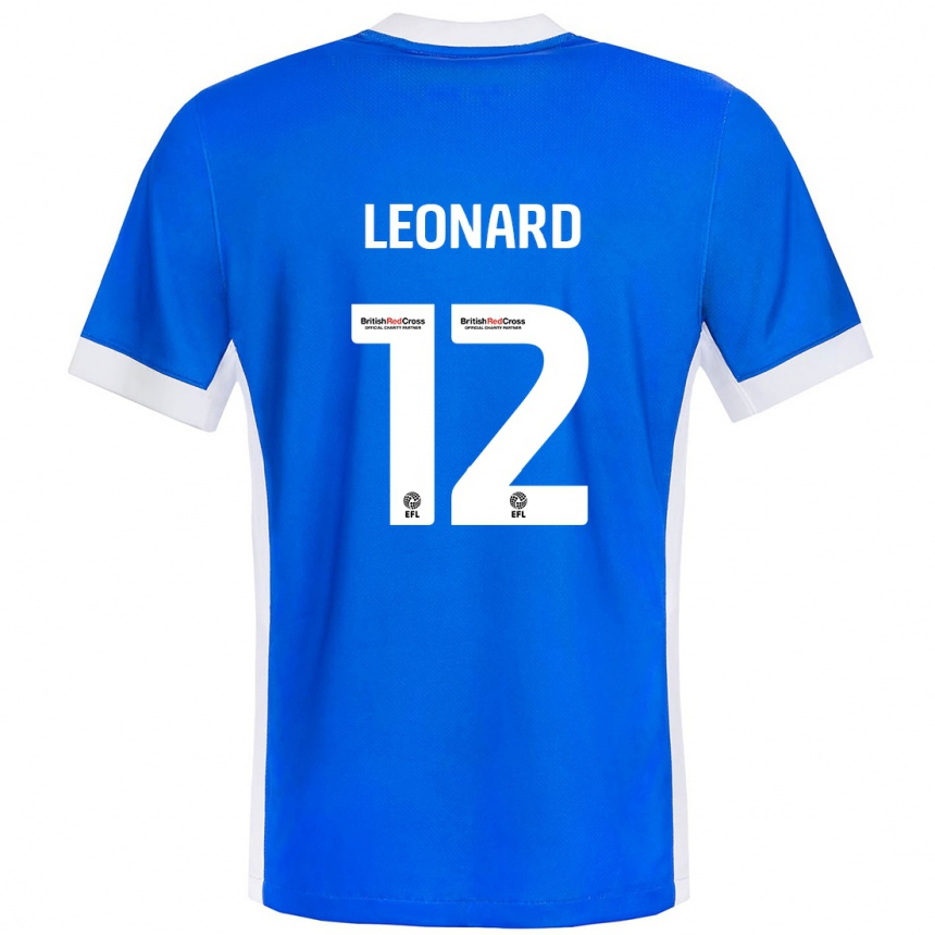 Kinder Fußball Marc Leonard #12 Blau Weiß Heimtrikot Trikot 2024/25 T-Shirt Luxemburg