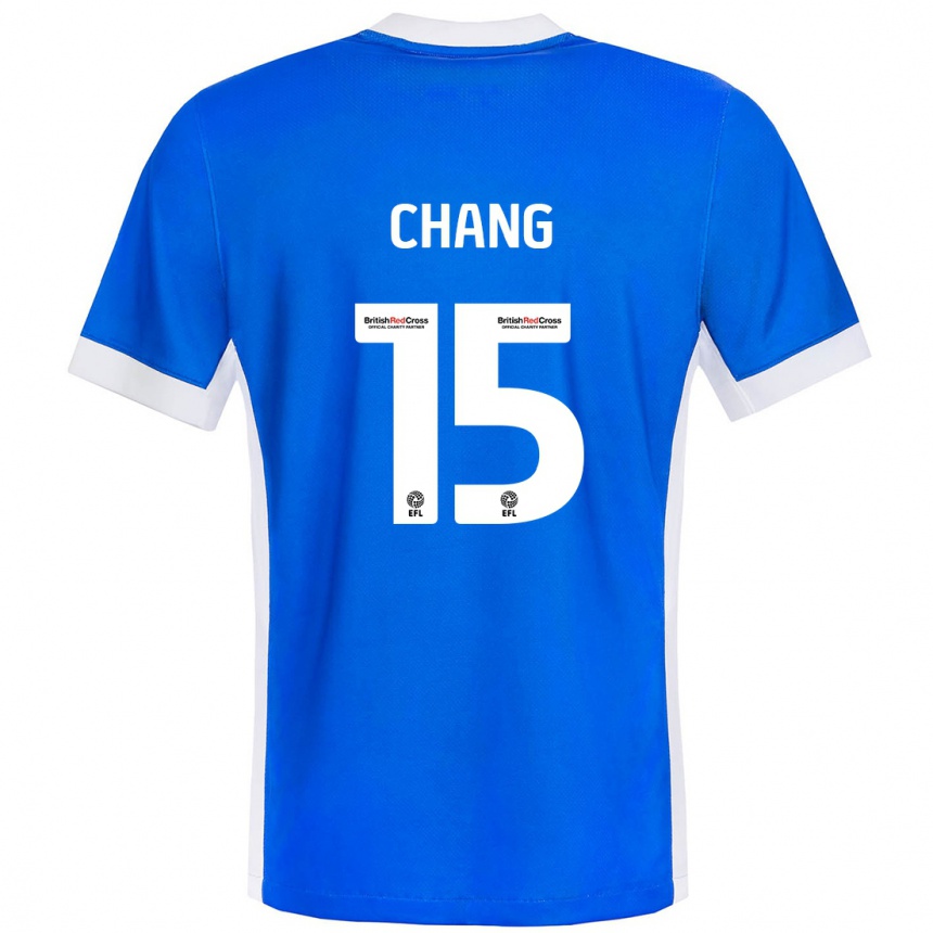 Kinder Fußball Alfie Chang #15 Blau Weiß Heimtrikot Trikot 2024/25 T-Shirt Luxemburg