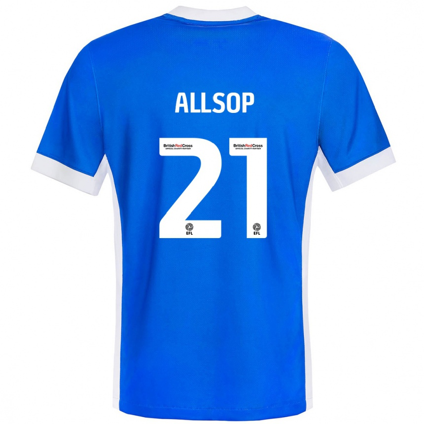 Kinder Fußball Ryan Allsop #21 Blau Weiß Heimtrikot Trikot 2024/25 T-Shirt Luxemburg