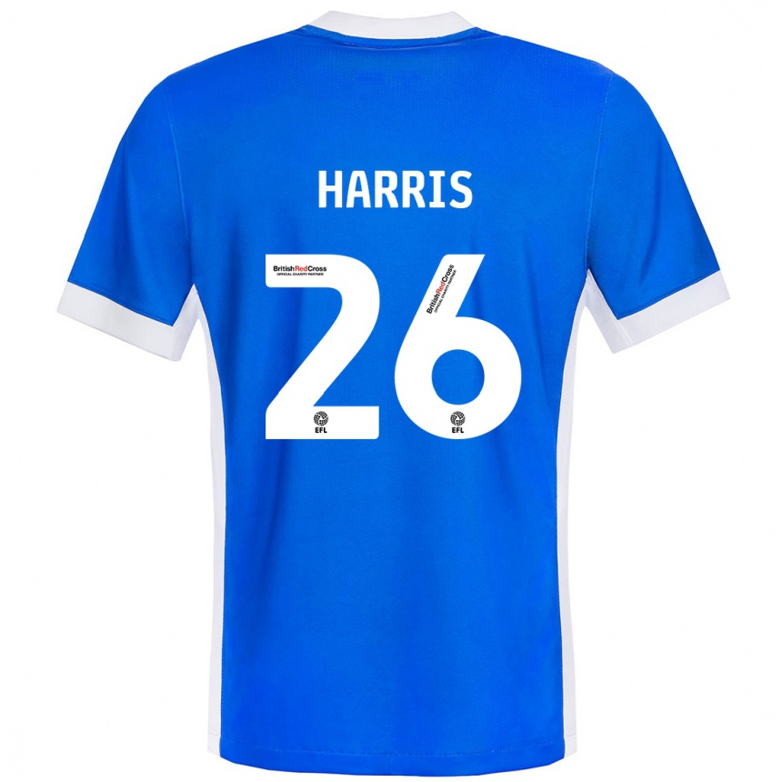 Kinder Fußball Luke Harris #26 Blau Weiß Heimtrikot Trikot 2024/25 T-Shirt Luxemburg