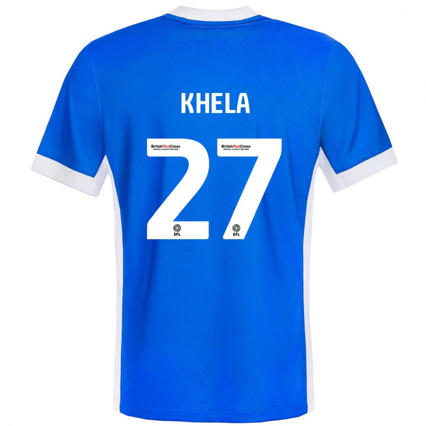 Kinder Fußball Brandon Khela #27 Blau Weiß Heimtrikot Trikot 2024/25 T-Shirt Luxemburg