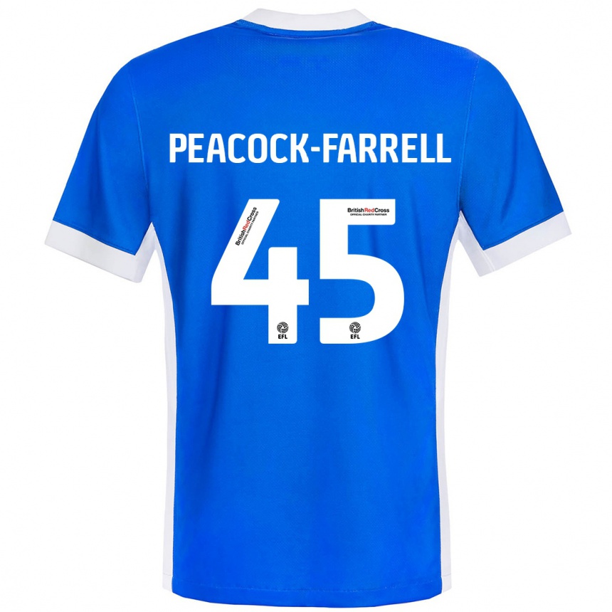 Kinder Fußball Bailey Peacock-Farrell #45 Blau Weiß Heimtrikot Trikot 2024/25 T-Shirt Luxemburg