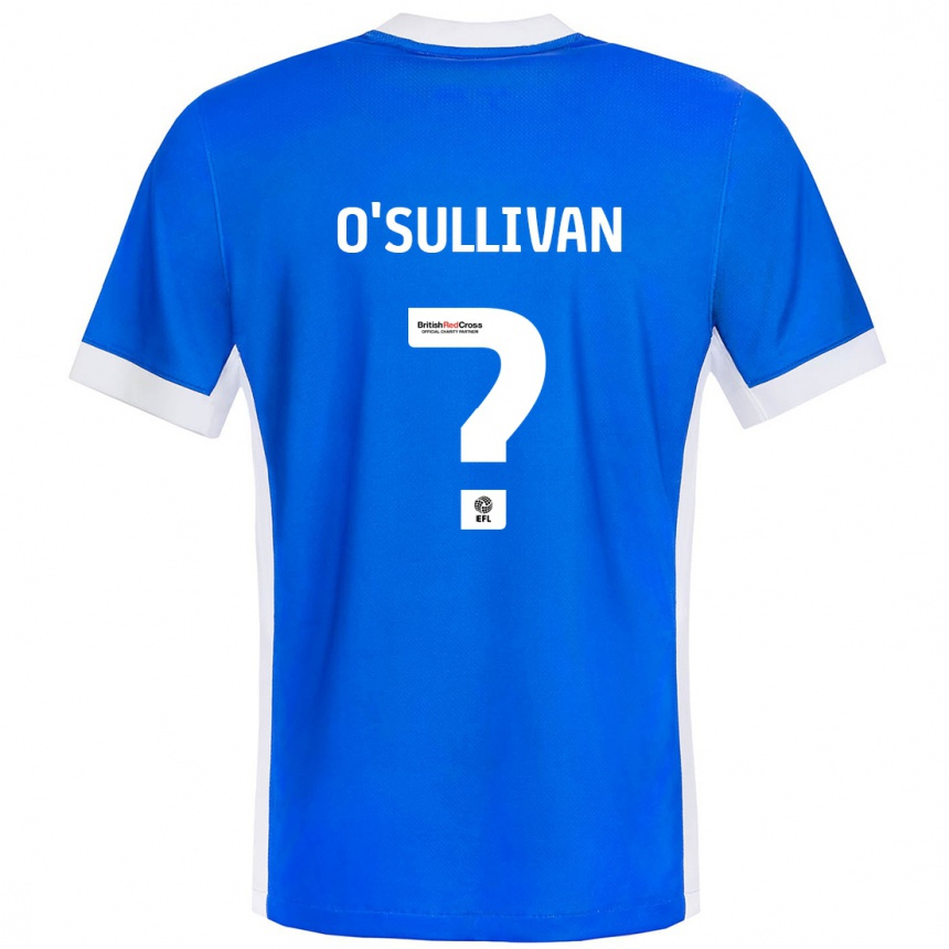 Kinder Fußball William O'sullivan #0 Blau Weiß Heimtrikot Trikot 2024/25 T-Shirt Luxemburg