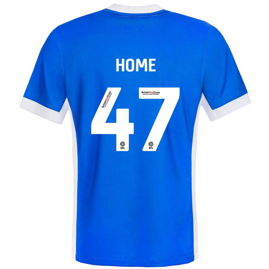 Kinder Fußball Josh Home #47 Blau Weiß Heimtrikot Trikot 2024/25 T-Shirt Luxemburg