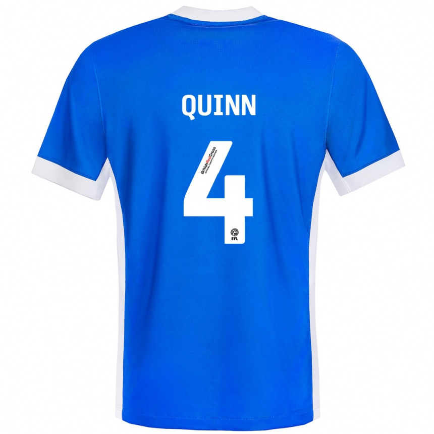 Kinder Fußball Louise Catherine Quinn #4 Blau Weiß Heimtrikot Trikot 2024/25 T-Shirt Luxemburg