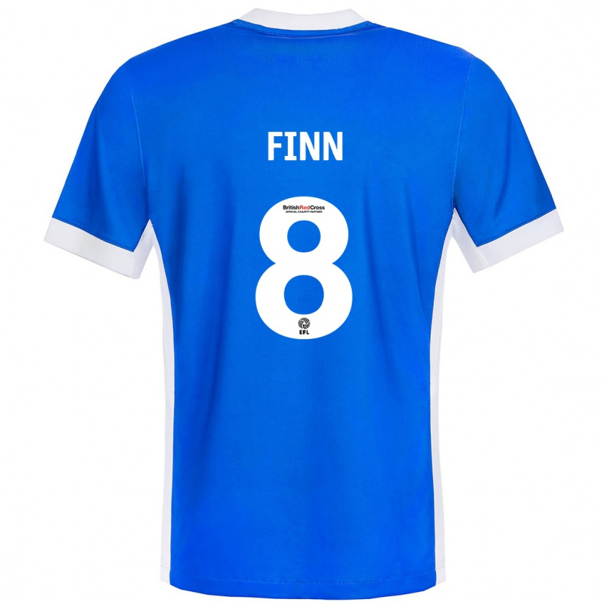 Kinder Fußball Jamie Finn #8 Blau Weiß Heimtrikot Trikot 2024/25 T-Shirt Luxemburg