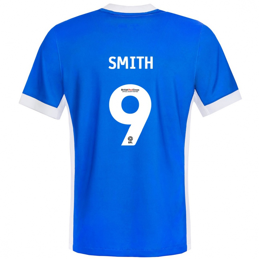 Kinder Fußball Libby Smith #9 Blau Weiß Heimtrikot Trikot 2024/25 T-Shirt Luxemburg