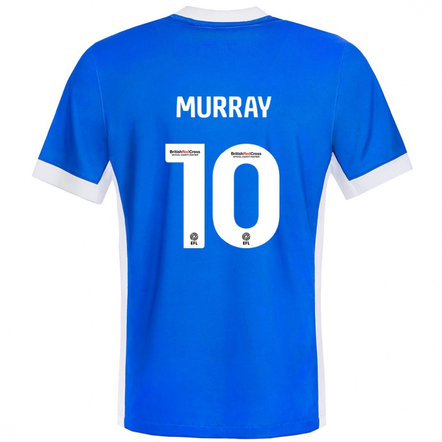 Kinder Fußball Christie Murray #10 Blau Weiß Heimtrikot Trikot 2024/25 T-Shirt Luxemburg