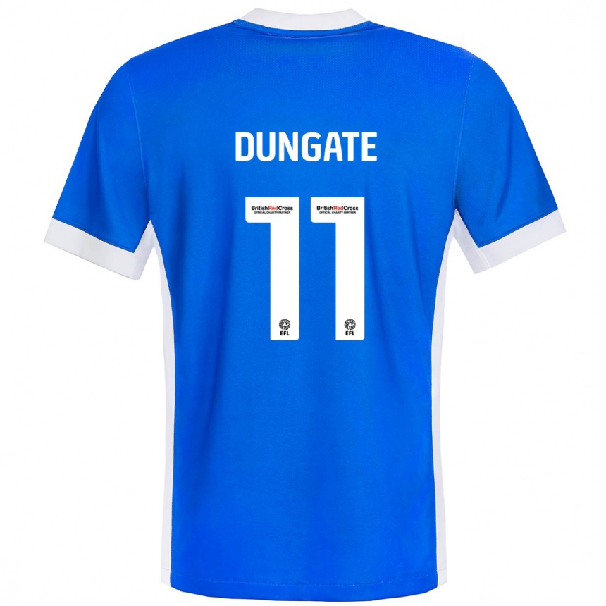 Kinder Fußball Katie Dungate #11 Blau Weiß Heimtrikot Trikot 2024/25 T-Shirt Luxemburg