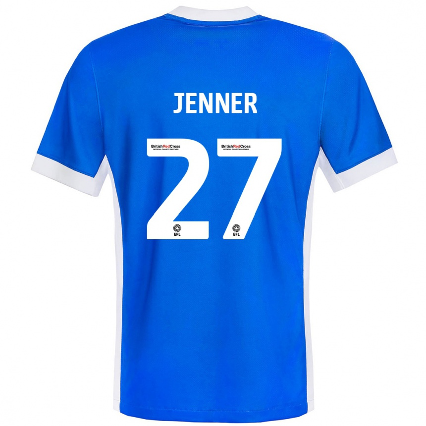 Kinder Fußball Abbi Jenner #27 Blau Weiß Heimtrikot Trikot 2024/25 T-Shirt Luxemburg