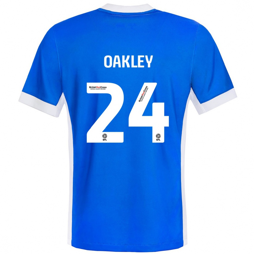 Kinder Fußball Marcel Oakley #24 Blau Weiß Heimtrikot Trikot 2024/25 T-Shirt Luxemburg