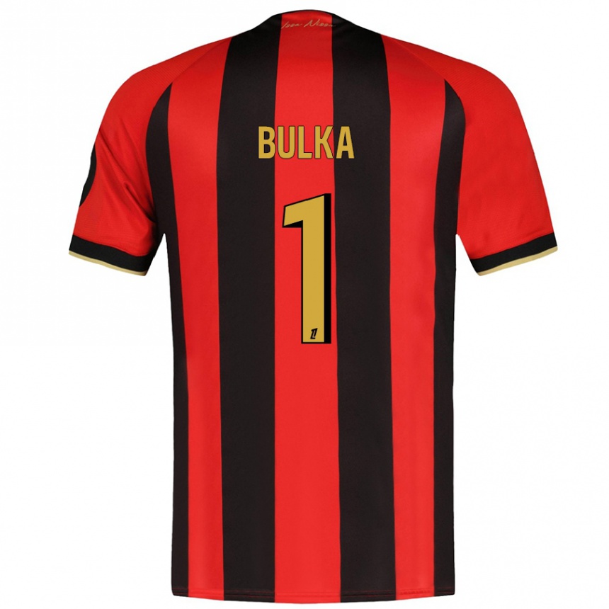 Kinder Fußball Marcin Bulka #1 Rot Schwarz Heimtrikot Trikot 2024/25 T-Shirt Luxemburg