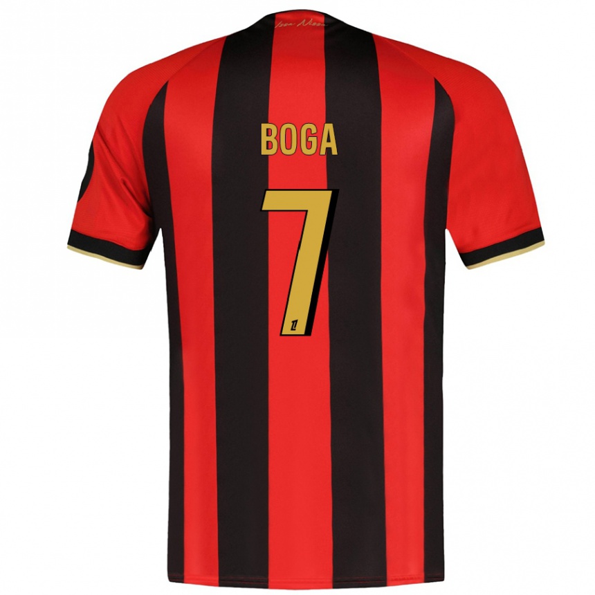 Kinder Fußball Jérémie Boga #7 Rot Schwarz Heimtrikot Trikot 2024/25 T-Shirt Luxemburg