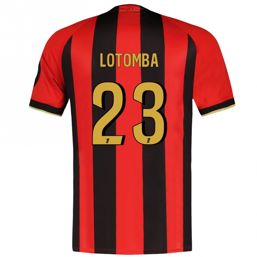 Kinder Fußball Jordan Lotomba #23 Rot Schwarz Heimtrikot Trikot 2024/25 T-Shirt Luxemburg