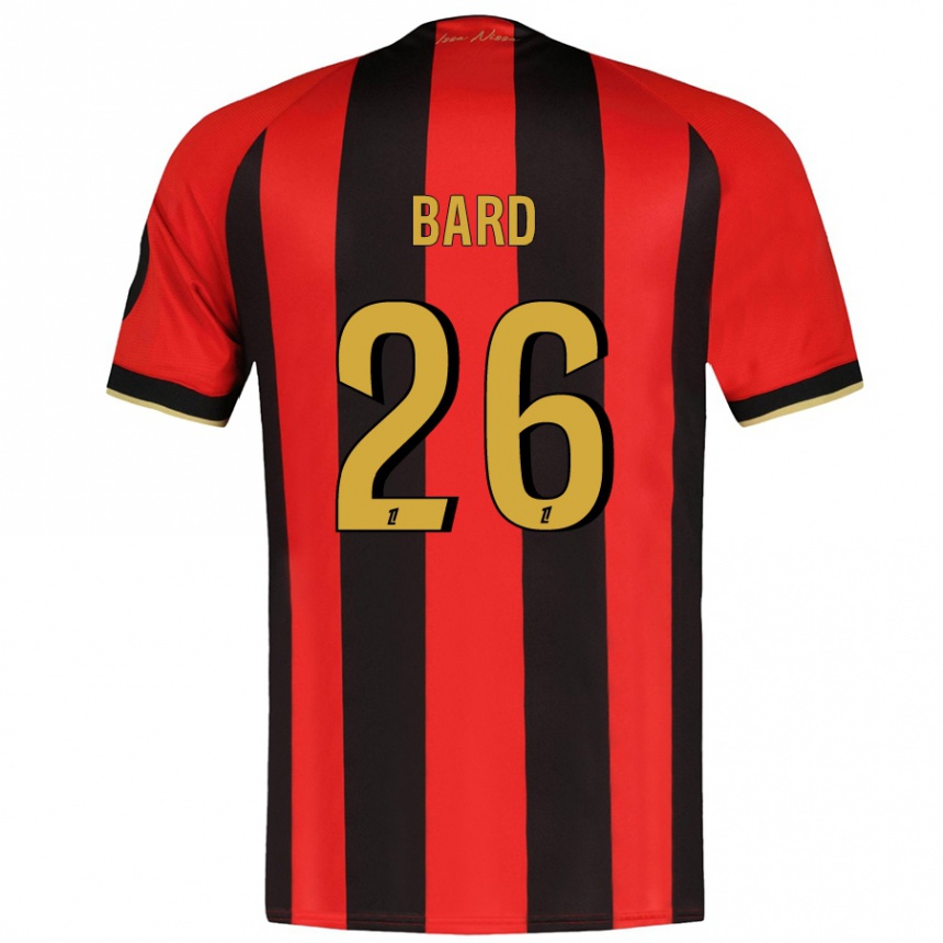 Kinder Fußball Melvin Bard #26 Rot Schwarz Heimtrikot Trikot 2024/25 T-Shirt Luxemburg