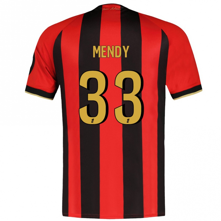 Kinder Fußball Antoine Mendy #33 Rot Schwarz Heimtrikot Trikot 2024/25 T-Shirt Luxemburg