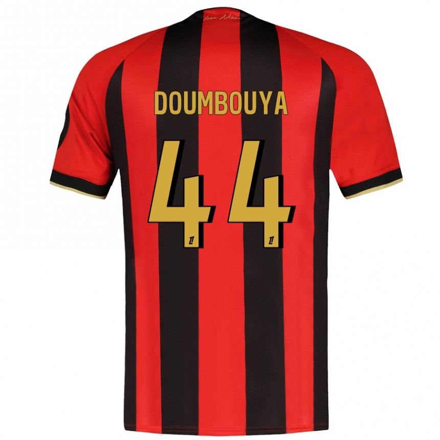 Kinder Fußball Amidou Doumbouya #44 Rot Schwarz Heimtrikot Trikot 2024/25 T-Shirt Luxemburg