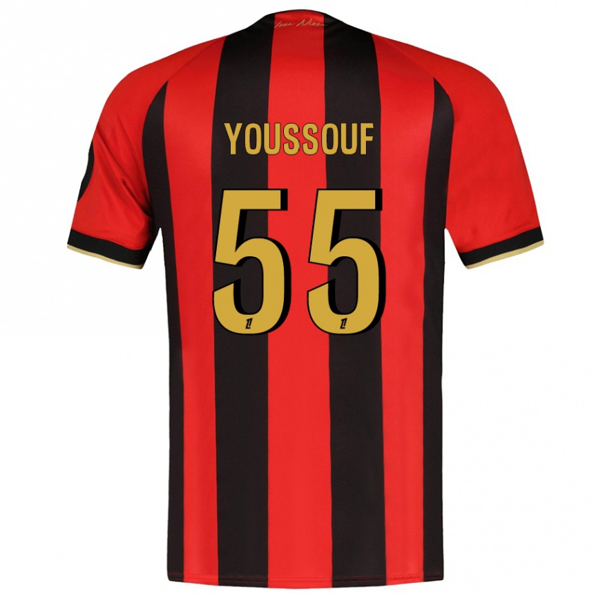 Kinder Fußball Youssouf Ndayishimiye #55 Rot Schwarz Heimtrikot Trikot 2024/25 T-Shirt Luxemburg