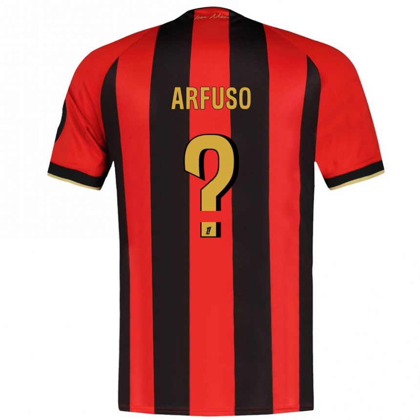 Kinder Fußball Vincenzo Arfuso #0 Rot Schwarz Heimtrikot Trikot 2024/25 T-Shirt Luxemburg