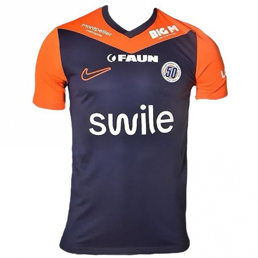 Kinder Fußball Marion Torrent #4 Marineblau Orange Heimtrikot Trikot 2024/25 T-Shirt Luxemburg