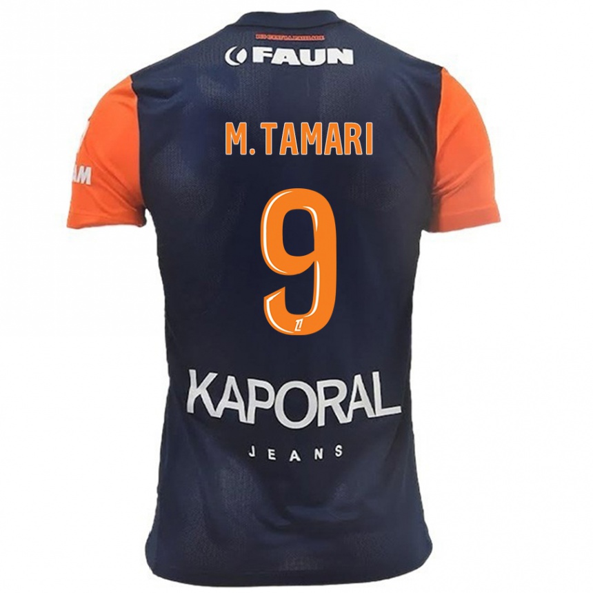 Kinder Fußball Mousa Tamari #9 Marineblau Orange Heimtrikot Trikot 2024/25 T-Shirt Luxemburg